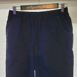 Woman Within Dark Denim Shorts with Elastic Waist